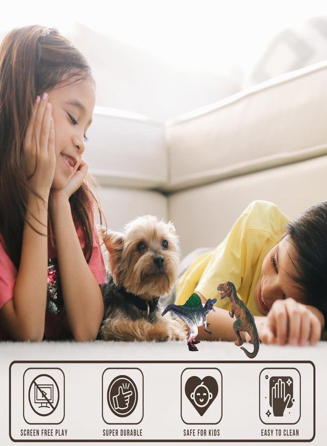 CRYA Spinosaurus and T Rex Toy Dinosaur Action Figure Set, Realistic Dinosaur Toys Set for Kids, 6 CM Spinosaurus and Trex Toy Dinosaur Set for Play, Jurassic Dino Toys for Boys & Girls (Small Combo) - Image 2